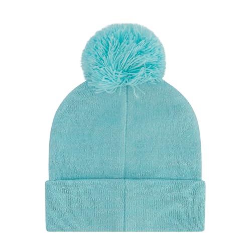 Peppa Pig Kids Beanie Hat and Gloves Set, Toddler Cuffed Winter Knit Cap with Pom and Matching Mittens, Teal Blue, One Size3