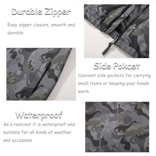 Image of SNOW DREAMS Boys Waterproof Rain Jacket Windbreaker Lightweight Coat Kids Raincoat Outerwear