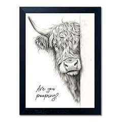 Highland Cow Bathroom Wall Art