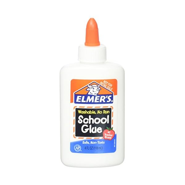 Elmer's Washable No Run School Glue, 4 Ounces, White and Dries Clear