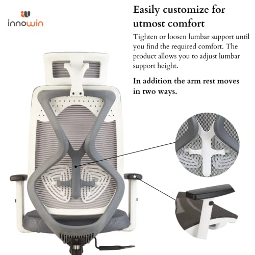 INNOWIN Tokyo Office Chair,High Back Mesh Ergonomic Home Office Desk Chair with 3 Years Warranty, Adjustable Armrests,Adjustable Lumbar... - Image 6