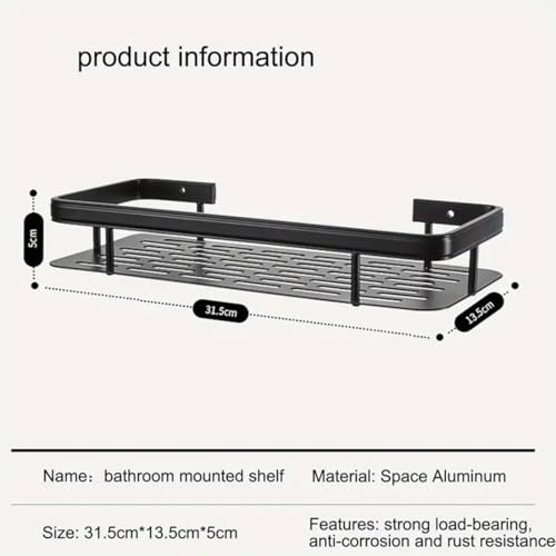 Image of DODGE 'N WOLVES Pack of 2, Self Adhesive Bathroom Shelf for Wall Shelf Organizer Wall Mounted Aluminum Bathroom Shelves Rack Holder Stand Bathroom Accessories Organiser Without Drill - Lightweight