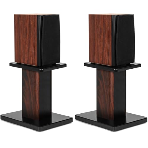 OUUTMEE 30 cm (12 Zoll) Lautsprecherständer aus Holz – Robuste HiFi-Lautsprecherständer für Heimkino,Universelle Standlautsprecherhalterung für Bücherregale mit sandbefüllbarem Design (2er-Set)