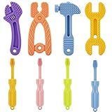 【100% seguro y no tóxico】Nuestros juguetes para la dentición del bebé están hechos con silicona 100% de grado alimenticio de la más alta calidad. Cumple con los estándares de la FDA, no tóxico, libre de BPA, PVC, ftalatos, cadmio. Mordedor molar saludable y seguro, sus hijos pueden usarlos con confianza.