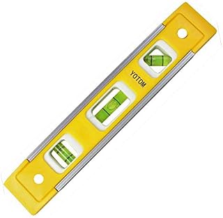 9-inch Aluminum-Sided Magnetic Torpedo Level, Box Level Spirit Bubble Level - Yellow