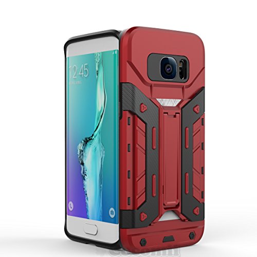 Cocomii Transformer Armor Galaxy S7 Edge Funda Nuevo [Robusto] Superior Incorporado Cartera Soporte Antichoque Caja [Militar Defensor] Cuerpo Completo Case Carcasa for Samsung Galaxy S7 Edge (T.Red)