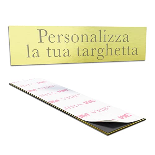 Gruppo Veneziano - Targhetta personalizzata - targhetta incisa personalizzata autoadesiva - targhetta 10 x 2,5 cm ideale per fuoriporta e cassetta delle lettere personalizzabile