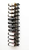 VintageView Wall Series (4 Ft) - 24 Bottle Metal Wall Mounted Wine Rack (Satin Black) Stylish Modern Wine Storage with Label Forward Design