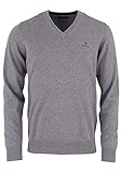 GANT Herren Klassisk bomuldssweater Pullover, Mittelgrau, L EU