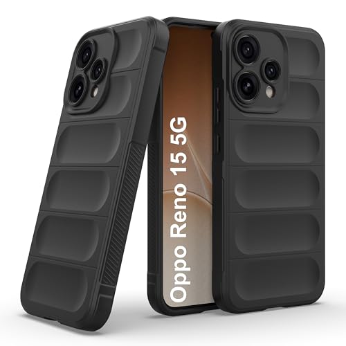 Image of amazon basics Back Case Cover for Oppo Reno 15 5G | Compatible for Oppo Reno 15 5G Back Cover | Liquid Silicon Magic Case with Camera Protection | Black