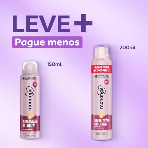 Monange Desodorante Hidratação Intensiva Aerossol Antitranspirante Feminino 200ml