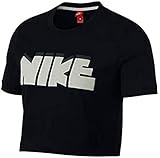 nike w nsw tee crop archive, t-shirt a manica corta donna, nero, l