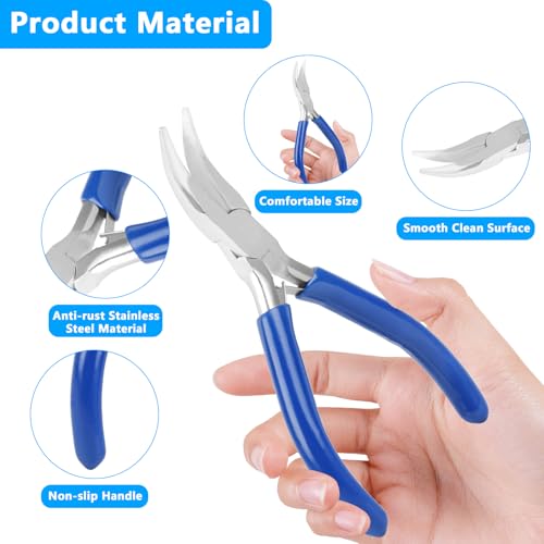 Image of Bent Nose Pliers,Bent Chain-Nose for Crafting and Repair,Chain Jewelry Pliers