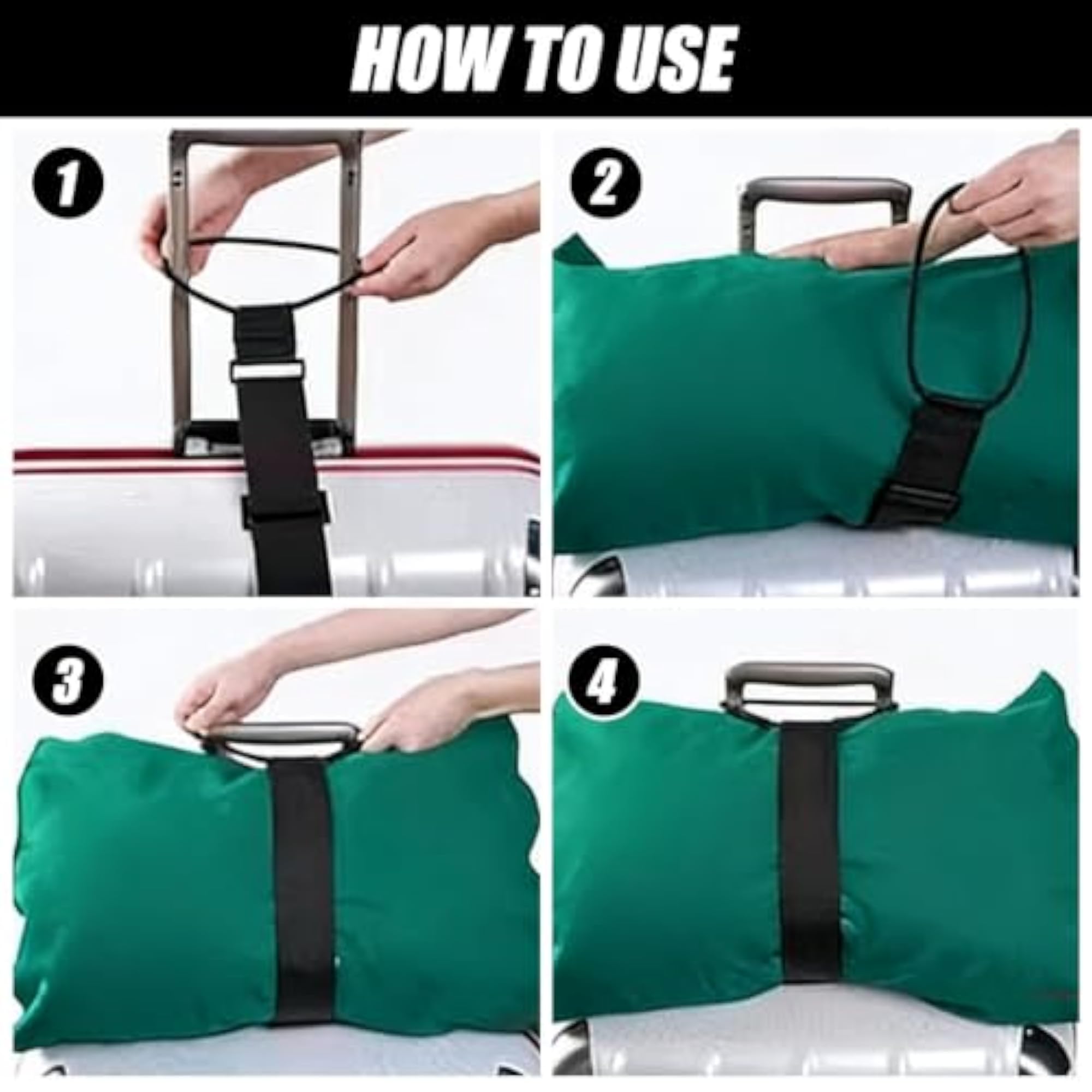 Luggage Straps 2 Pack, Adjustable Elastic Bungee Straps