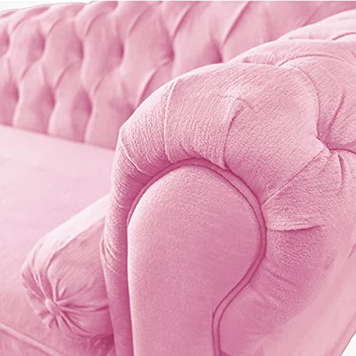 Recamier Sofá Divã Com Pés Retro 160X80 - Elã (Suede Rosa)