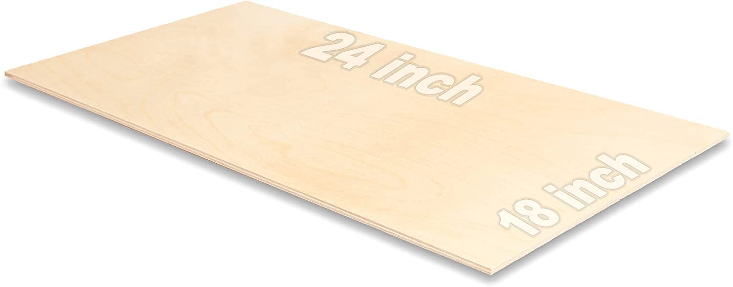 Woodgrane Baltic Birch Plywood Rectangular BB/BB 18 х 24inch Craft Wood Sheets 0.24in Thick Pack of 1 Natural Wood Board Wood Rectangular for Crafts Wood Burning Crafting Hobby DIY Projects Wrapped