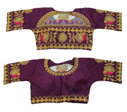 Image of Pujia Mills women's embroidery handwork design bridal blouse