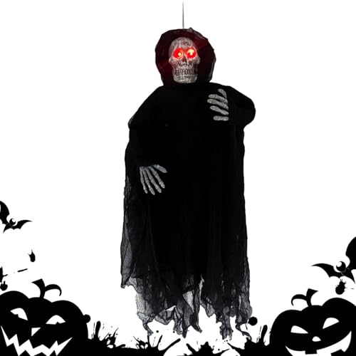 Décorations d'Halloween lumineuses à suspendre avec squelette volant - 8