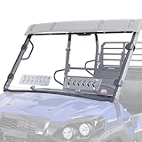 KEMIMOTO Vented Windshield Compatible with Kawasaki Mule Pro FXT FX DXT DX 2015-2026, Scratch Resistant PC Hard-Coated Front Windscreen with Pre-Installed Rubber