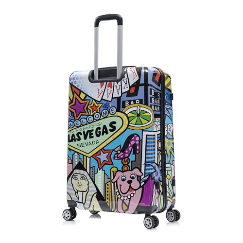 Image of InUSA Cities Print Luggage with Spinner Wheels | Durable Lightweight Hardside Suitcase | Travel Bag with Handle and Trolley | (20in, 24in, 28in) 3 Piece Set
