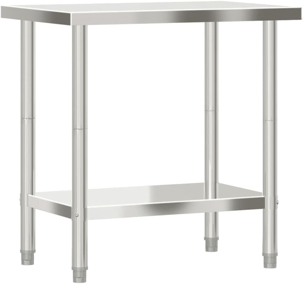 YAFF Kitchen Work Table 32.5"x21.7"x33.5" Stainless Steel,Food Service-376454
