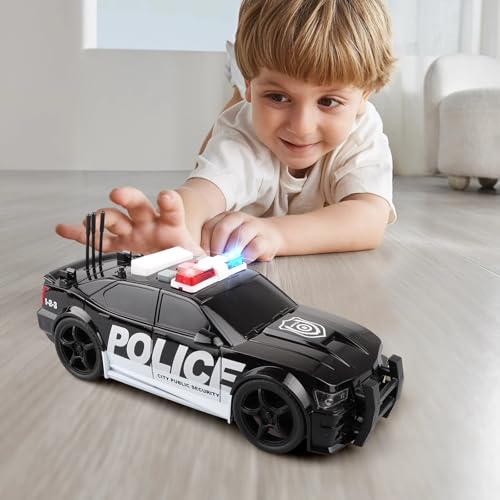 Vehículo de policía de juguete a escala 1:20 con luz y sonido miniatura 2