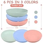 6-Pieces Whisker Fatigue Cat Bowl - 5.5 Inch Shallow Cat Food Dish Wide Cats Wet Feeding Bowls, PET Plate for Kittens and Short Legged Cats, Wheat Straw - Image 2