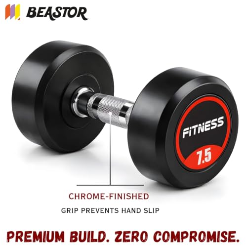 Image of Bouncer Dumbbells Pair 7.5 kg x 2 for Home & Gym Workout | Fixed Weight Dumbbells for Strength Training & Muscle Building | Heavy Duty, Unbreakable Gym Equipment (Black, 7.5kg x 2)
