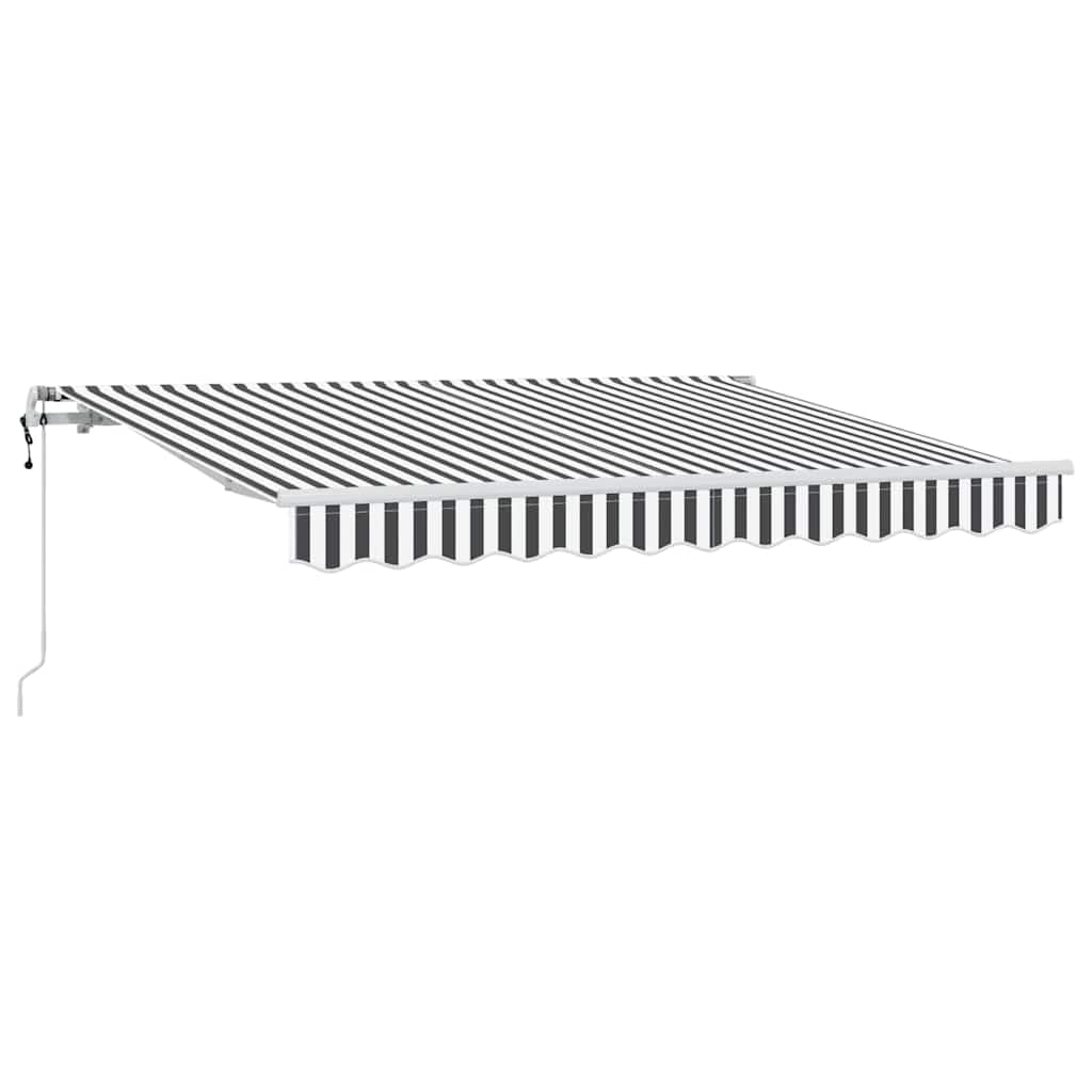Toldo retráctil antracita 350 x 200 cm con mando a distancia – Toldo eléctrico articulado con marco de aluminio y funda de tela para jardín, terraza y patio