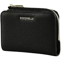 COCCINELLE Cuero Monedero Metallic Soft Wallet Noir Negro