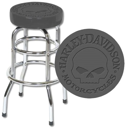 Harley-Davidson Bar Stool Embossed with Harley Skull Logo. Premium Quality from H-D. HDL-12114