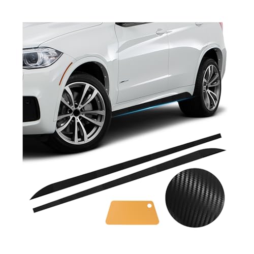 2PCS 6.69FT Side Skirts for Cars Sticker,Carbon Fiber Bumper Guards for Cars Decorations and Protection,Anti-Scratch Car Bumper Protector Strips for Most Vehicles