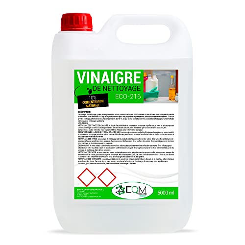 EQM SOLUCIONES QUÍMICAS | ECO-216 | Vinaigre Blanc Concentré Ménager 10° | 5L | 100 % écologique | Puissant nettoyant ménager tout usage pour la maison Cover