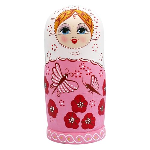 Jouets empilables en bois de 10 pièces : poupées russes gigognes peintes à la main