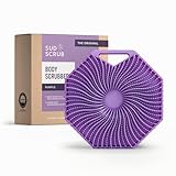 Sud Scrub® Antimicrobial Silicone Body Scrubber, Exfoliating Body Scrubber for Sensitive Skin, Eco Friendly Shower Scrubber for Body, Silicone Body Brush for Showering, Purple