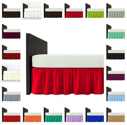 Plain Dyed Platform Base Valance Sheet Poly-Cotton 40cm Extra Deep Frilled Bedding Sheet | Easy Care Bed Sheet in 20 Colours | Single Double King Super king Size (Fuchsia, Single)
