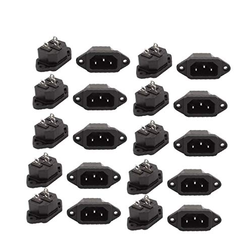 New Lon0167 20Pcs AC250V Vorgestellt 10A-Stecker 3 Klemmen zuverlässige Wirksamkeit Panel C14 Power Adapter-Anschluss(id:f0a aa bf c46)