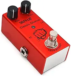 SAPHUE Pedal De Efeitos Guitarra Chorus Clássico Com Botão Taxa/Largura, Pedais Alta E Baixa Frequência Casco Metal Aço, Mini Tipo Único Dc 9V True By