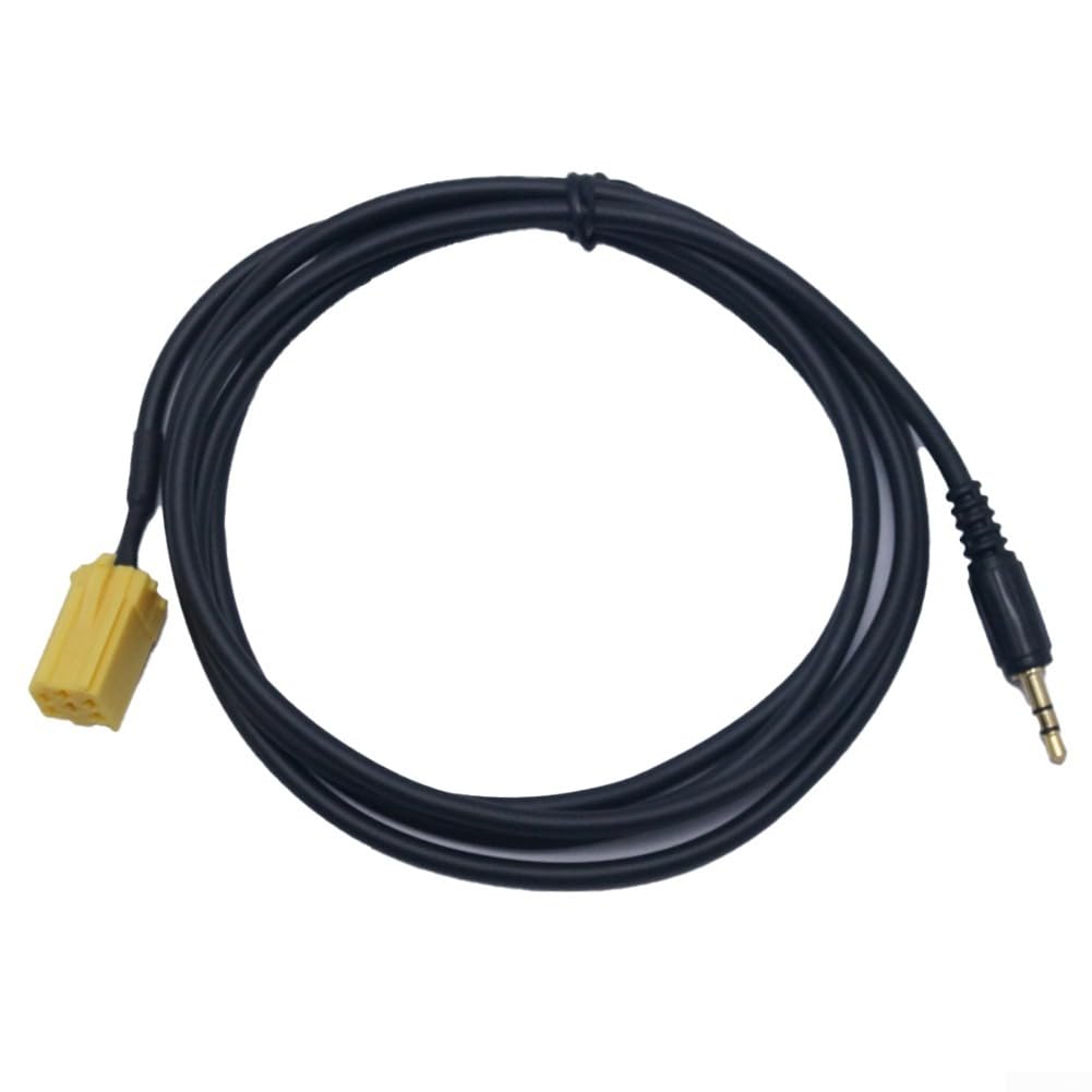 Cavo di ingresso audio AUX compatibile con modelli Fiat e Alfa Romeo con jack da 3,5 mm e interfaccia pannello posteriore radio a 6 pin