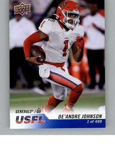 2023 Upper Deck USFL Box Set Blue #24 De'Andre Johnson New Jersey Generals NFL Football Card NM-MT