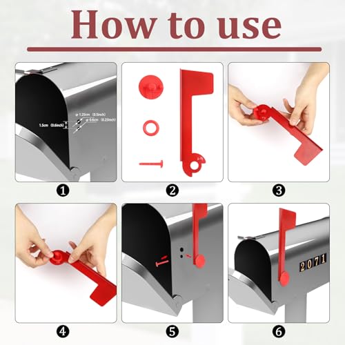 Mailbox Flag Replacement,Mailbox Flag,Easy Installation Replacement Mailbox Flag,Mail Box Flag Replacement,Magnetic Mailbox Flag,Flag for Mailbox for Metal Brick Stone Wood & All Other Surfaces(Red)