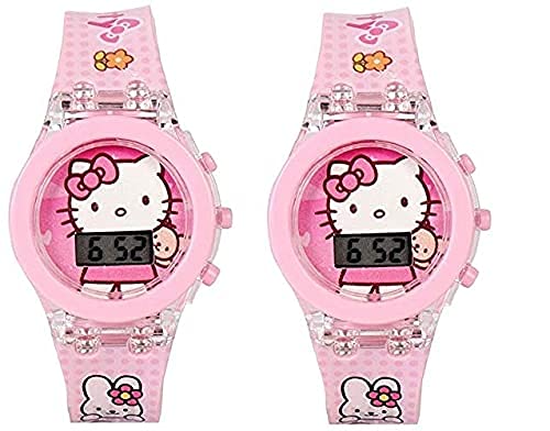 Emartos Digital Hello Kitty Round Shape Pink Led Glowing Watch for Girls (Pack of 2) (B09DYZ58M4) Amazon Price History, Amazon Price Tracker