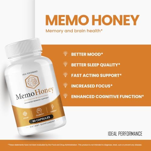 Memo Honey Capsules, MemoHoney Brain Supplement for Health & Memory Support Pills - Maximum Strength, Advanced Formula Nootropic Pills, Premium MemoHoney Health Support Pills Reviews (2 Pack) - 3