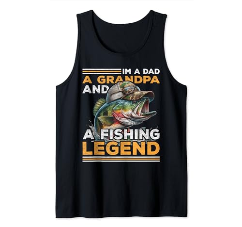 Hombre Soy papá, abuelo y una leyenda de la pesca Divertido Día del Padre Camiseta sin Mangas