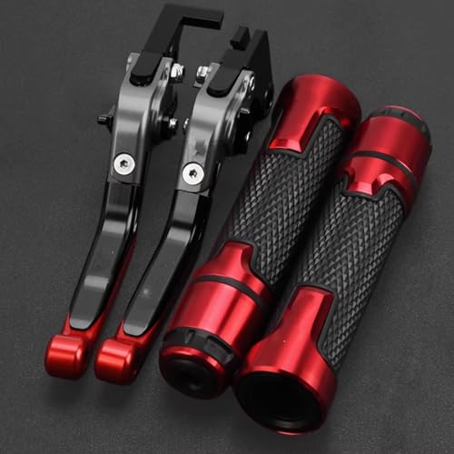 �n���h���o�[���o�[ Compatible With Yamaha For YZFR125 2014-2024 �I�[�g�o�C�p �����\ �u���[�L �N���b�` ���o�[ �n���h�� �u���[�L �R���g���[�� ���o�[ �n���h���o�[ �O���b�v ���o�[(Silver-red