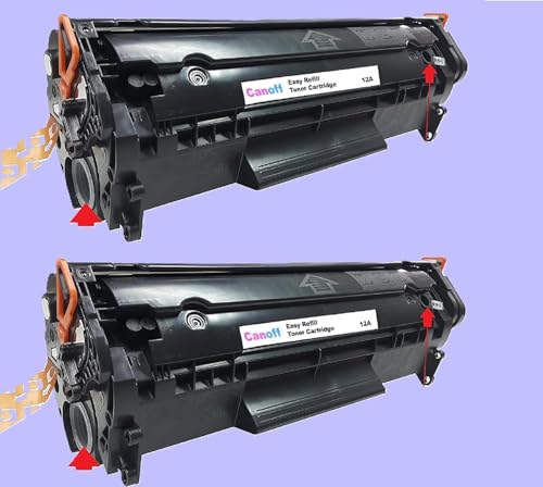 Image of CANOFF 12A Easy Refill LaserJet Toner Cartridges for HP LaserJet M1005 MFP,1020,1010 /1012 /1018 /1022 /1022n /1022NW /3015 /3020 /3030 /3050 /3050z /3052 /3055 /M1319 /M1319F MFP (Q2612A Easy Refill Pack of 2pc.)