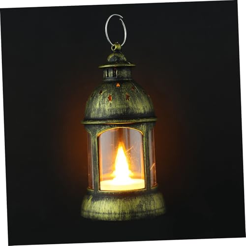 TOBBOMEY Lanterna Decorativa a Led Vintage in Stile Europeo, Lampada a Candela Senza Fiamma Per Interni, Luce Decorativa Da Tavolo Sicura e Portatile, Per Ambienti Familiari e Decorazioni Festive