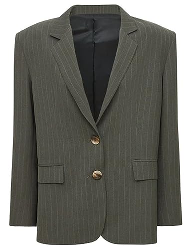 Blazer à rayures femme veste costume smoking banquet revers deux boutons Kromoc