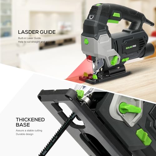 GALAX PRO Jigsaw, 800W 3000 SPM Jig Saw Tool, Max ±45° Bevel Cutting Angle, 6 Adjustable Speeds, 4-Position Orbital Action,Laser Guide, Max Cutting Capacity: 100mm Wood, 10mm Metal 3 GALAX PRO Jigsaw, 800W 3000 SPM Jig Saw Tool, Max ±45° Bevel Cutting Angle, 6 Adjustable Speeds, 4-Position Orbital Action,Laser Guide, Max Cutting Capacity: 100mm Wood, 10mm Metal - Image 3
