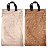 Mama Koala Reusable Hanging Wet Dry Bags for Baby Items, Cloth Diapers, Swimsuits, Travel, Gym Clothes, Beach, Pump Parts, Toiletries, Two Zippered Pockets, 2 Pack (W004L)